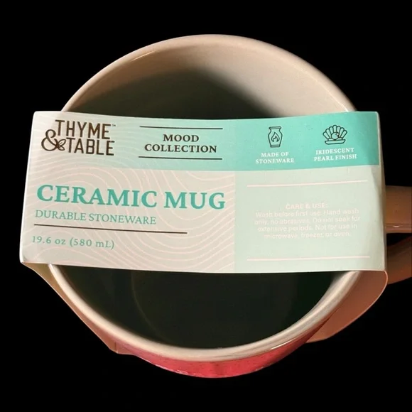 Thyme & Table “Main Character Energy” Iridescent Ceramic NWT Mug Imperfections - Picture 2 of 7